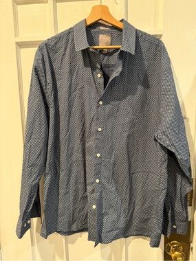 Frame Denim Navy Microdot Button-Down Shirt